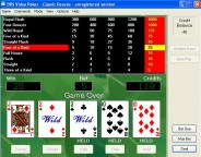 BVS Video Poker playing screen
